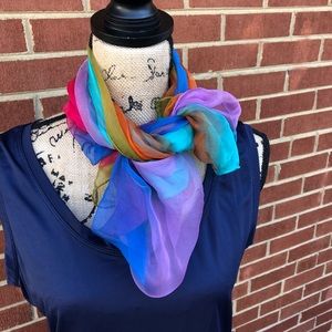 ⚜️ Beautiful, Brightly Colored 100% Silk Poncho